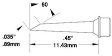 600 Series Cartridge, Long Hoof Tip .89mm for MX-500, SMTC-0175Metcal